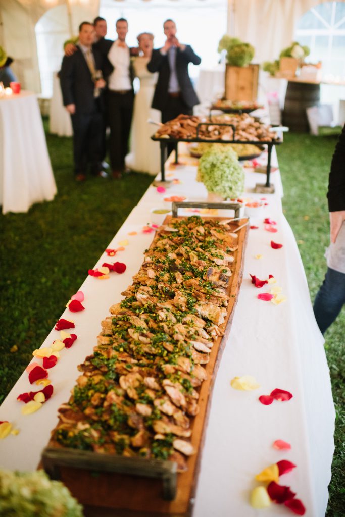 Wood-fired wedding buffet in Vermont