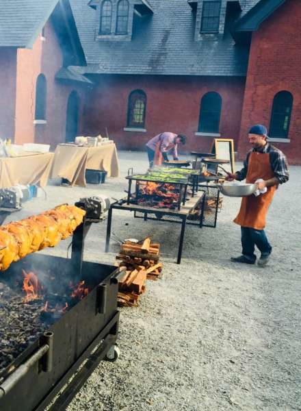 Cooks preparing for a feast at Shelburne Farms