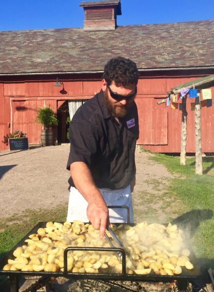 Chef Luke Stone blistering potatoes