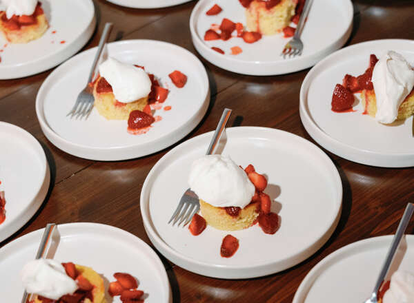 Strawberries and lemon pound cake. Photo by Amanda Young.