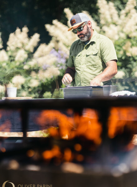 Chef Andrew prepping vegetables. Photo by Oliver Parini